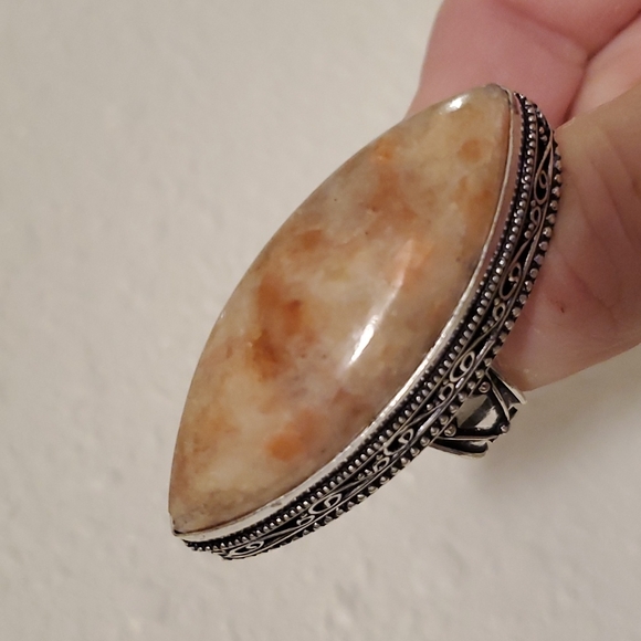 New Huge Sunstone 925 Silver Statement Ring. - Picture 10 of 14